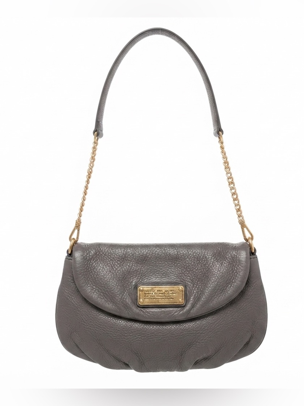 Marc by Marc Jacobs Brown Taupe Pebbled Leather Crossbody Gold Tone Hardware